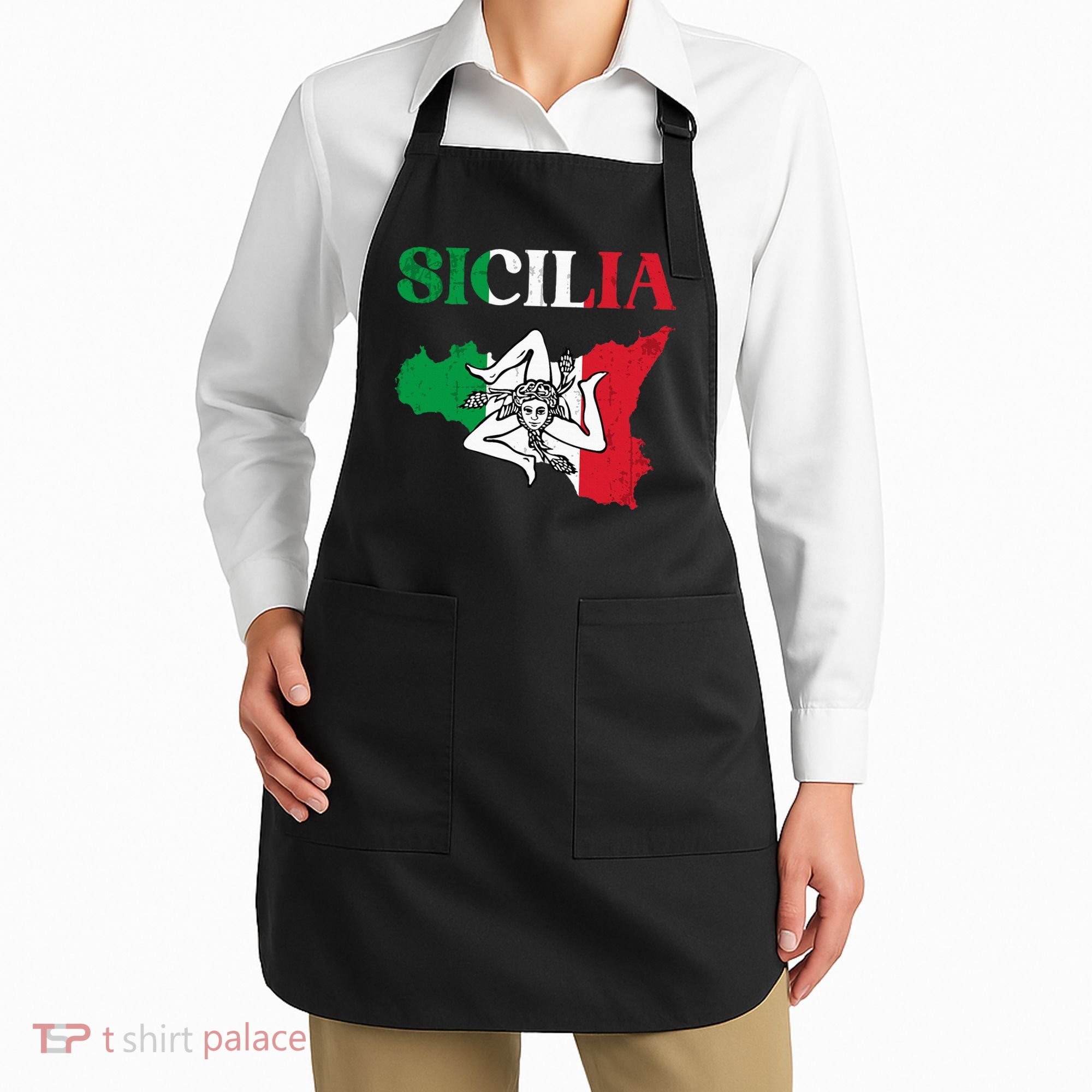 Sicilia Flag Sicily Palermo Italy Apron