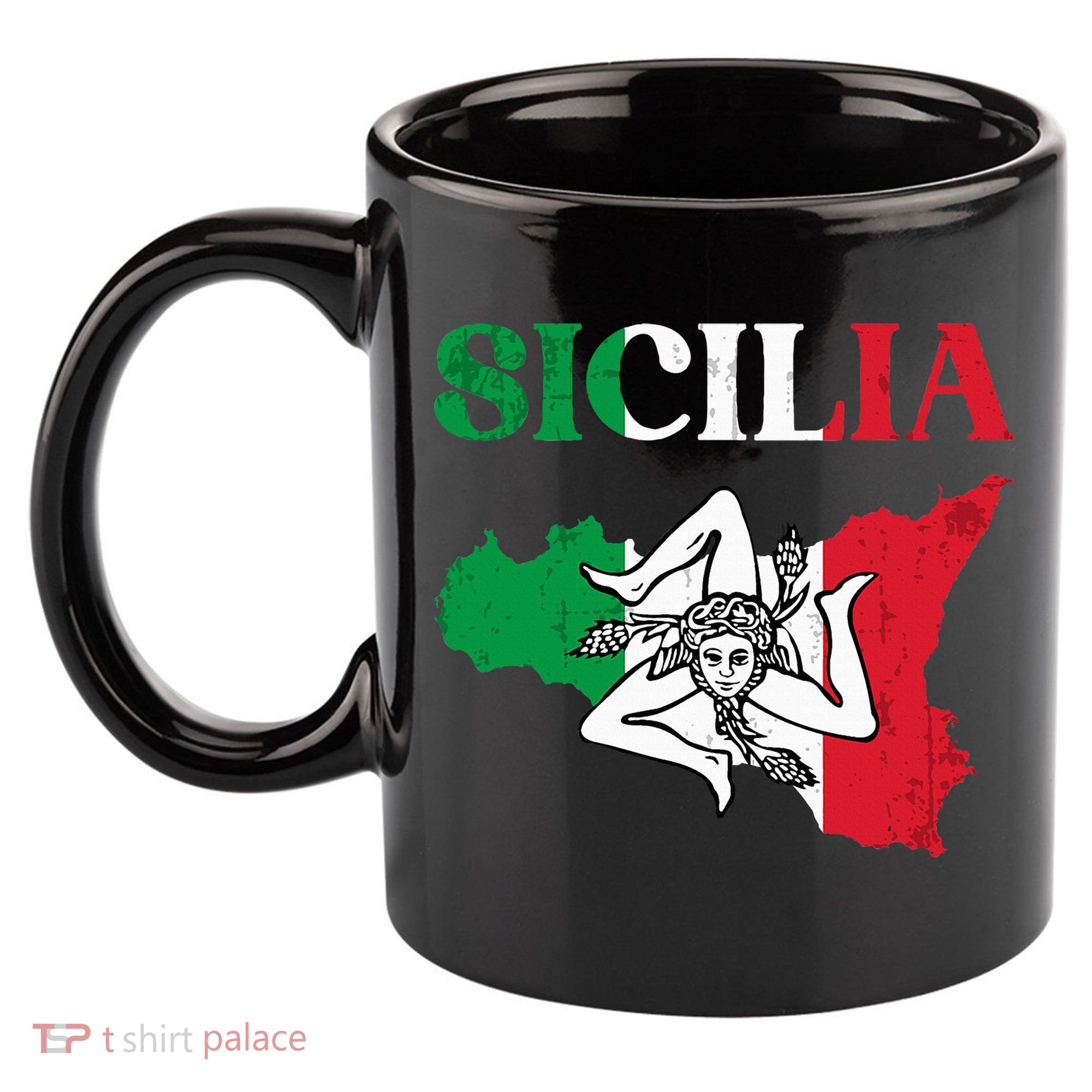 Sicilia Flag Sicily Palermo Italy 11oz C Handle Ceramic Mug