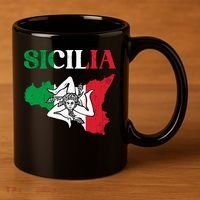 Sicilia Flag Sicily Palermo Italy 11oz C Handle Ceramic Mug thumb 3