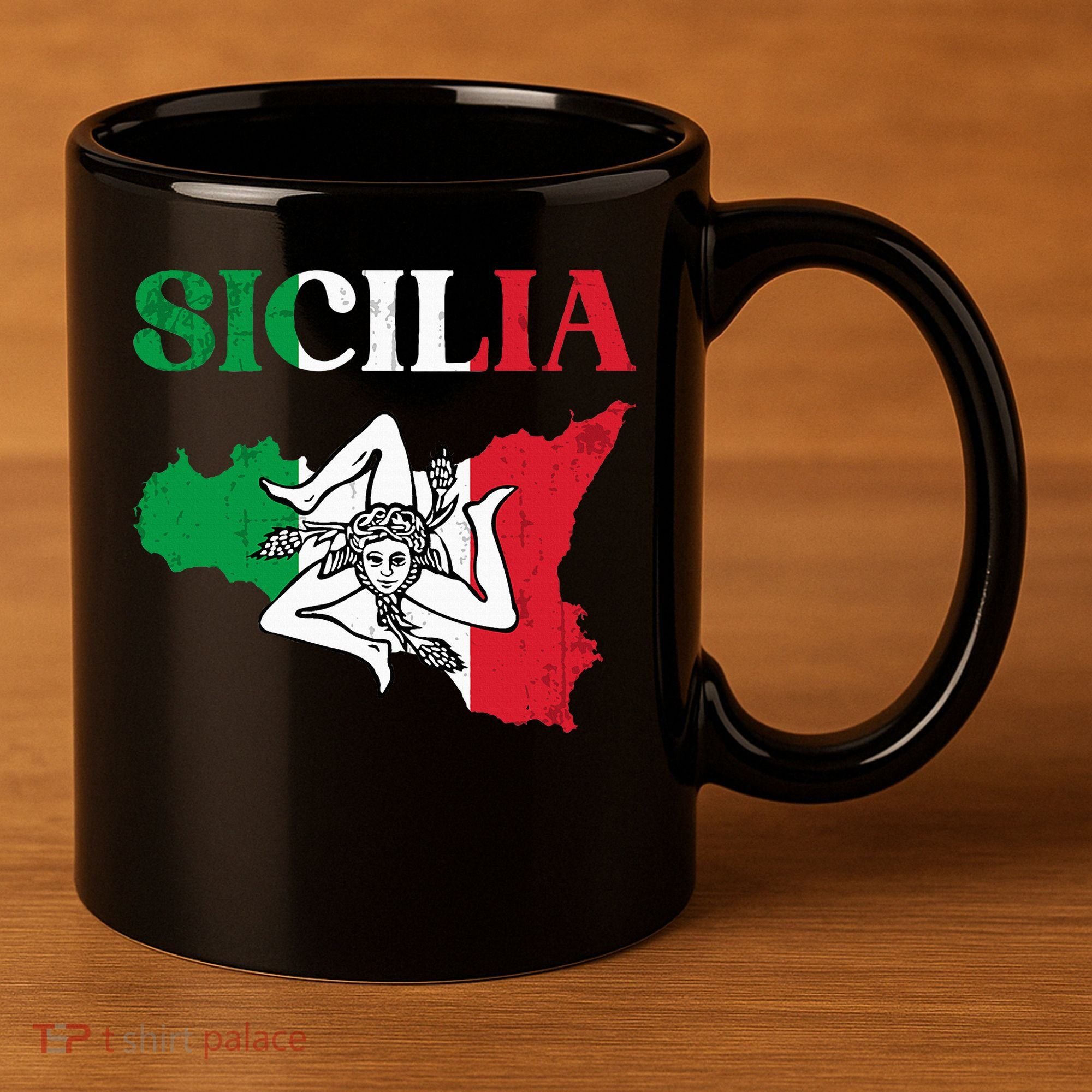 Sicilia Flag Sicily Palermo Italy 11oz C Handle Ceramic Mug