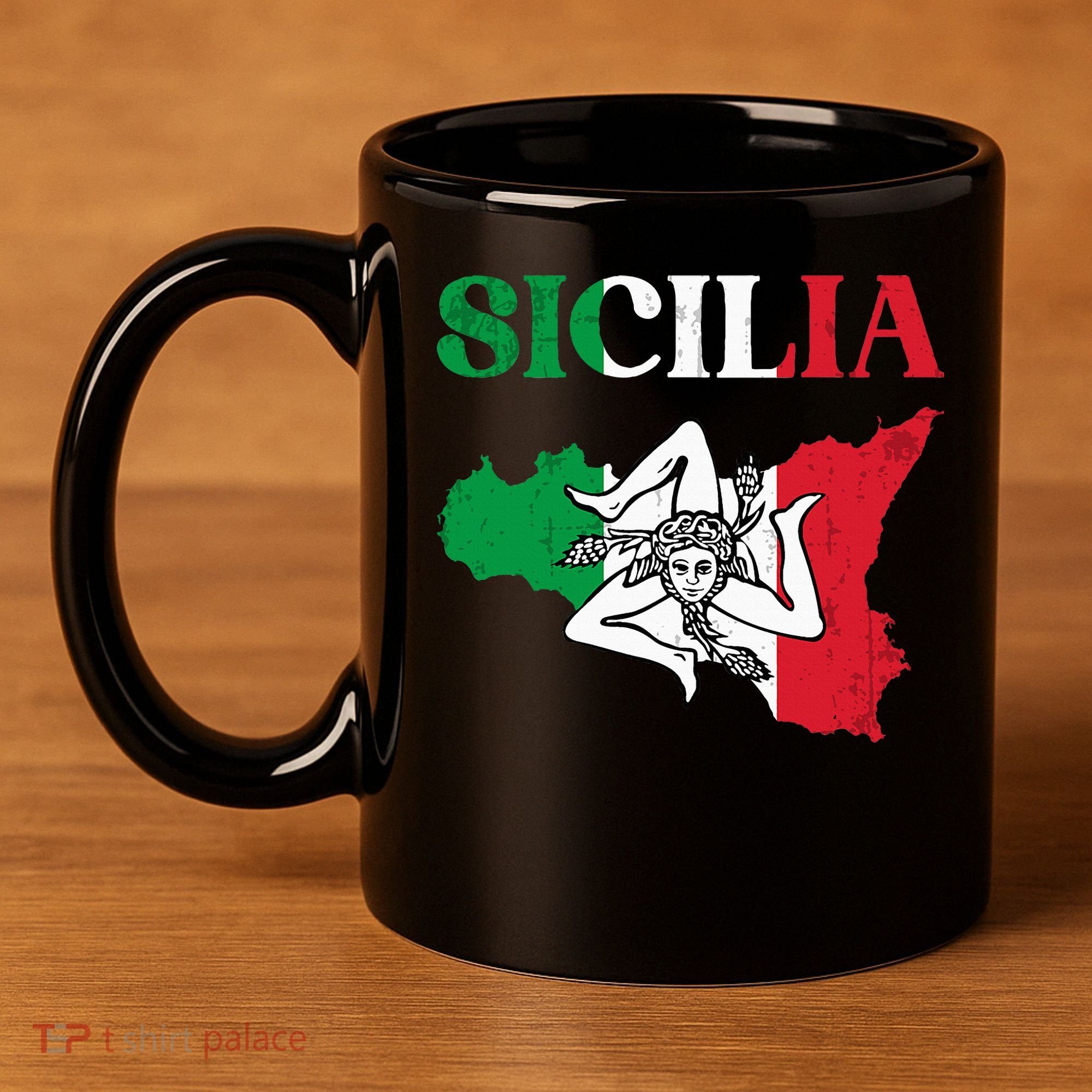 Sicilia Flag Sicily Palermo Italy 11oz C Handle Ceramic Mug