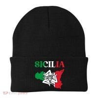 Sicilia Flag Sicily Palermo Italy Beanie thumb 0