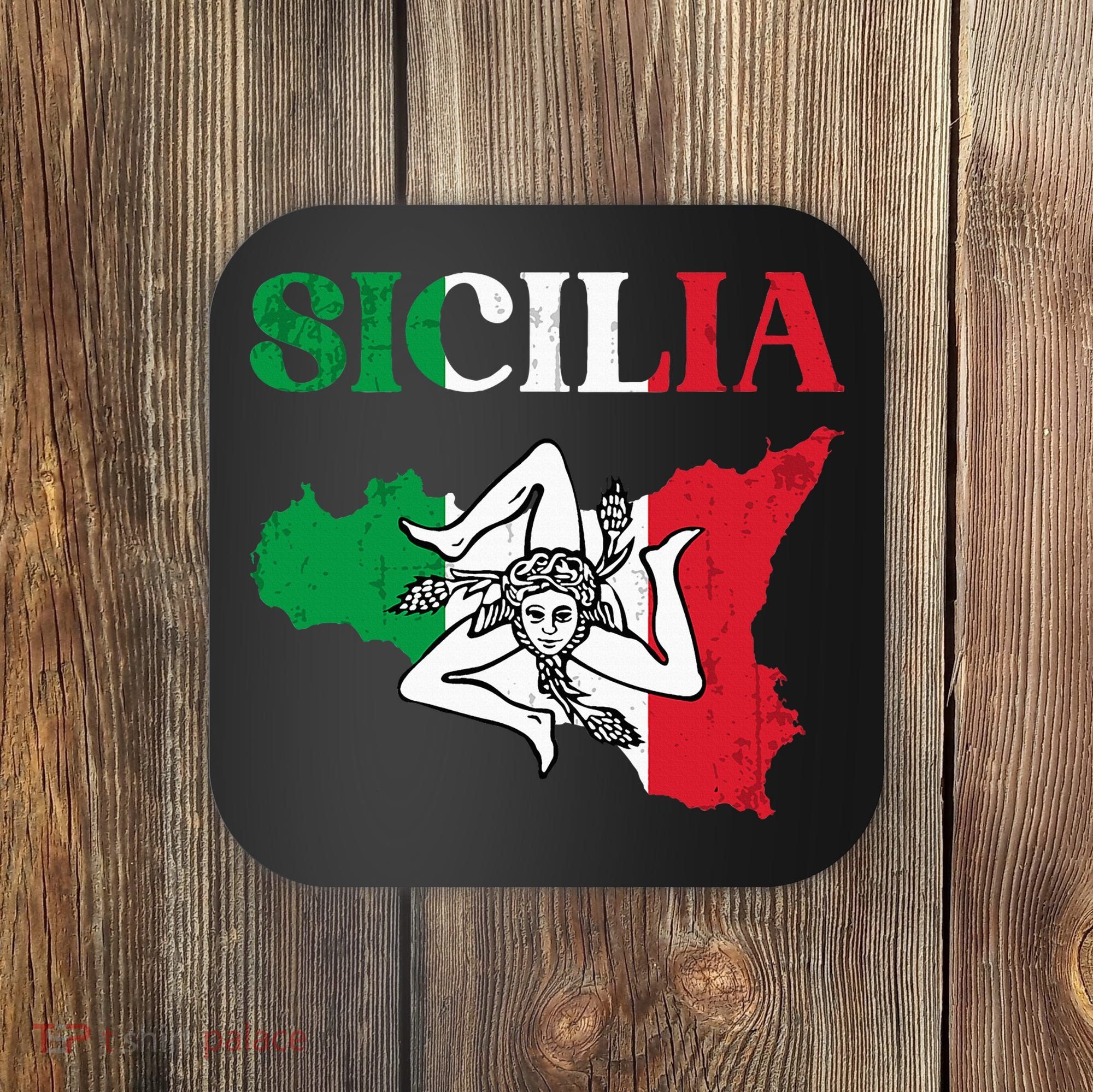 Sicilia Flag Sicily Palermo Italy Coaster