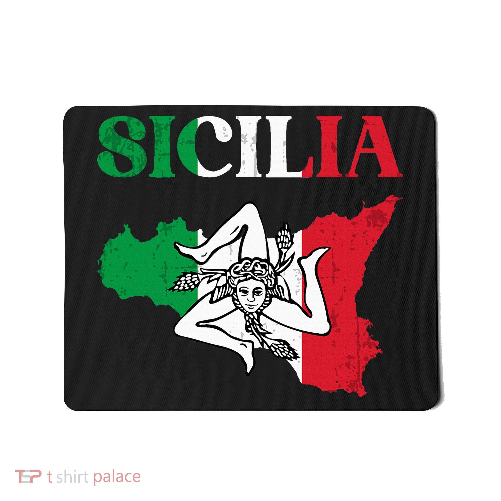 Sicilia Flag Sicily Palermo Italy Mousepad