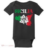 Sicilia Flag Sicily Palermo Italy Baby Bodysuit thumb 0