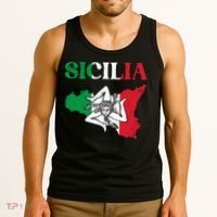 Sicilia Flag Sicily Palermo Italy Tank Top thumb 3