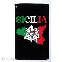 Sicilia Flag Sicily Palermo Italy Golf Towel thumb 0