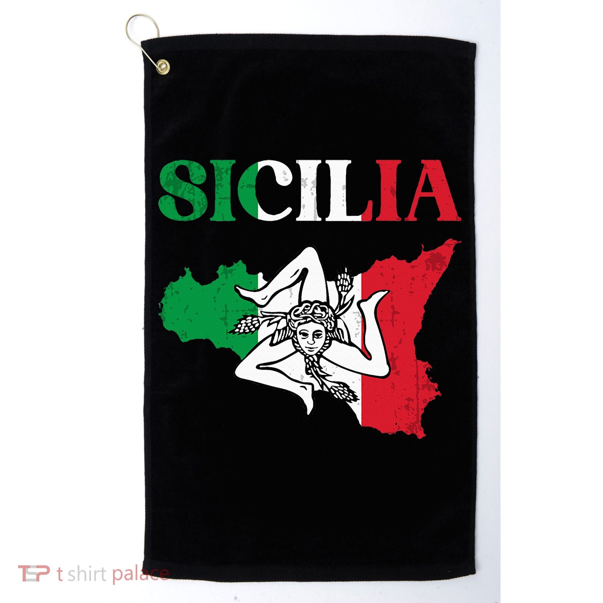 Sicilia Flag Sicily Palermo Italy Golf Towel