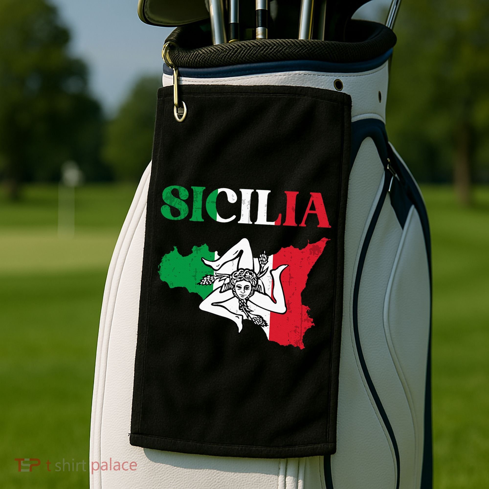 Sicilia Flag Sicily Palermo Italy Golf Towel