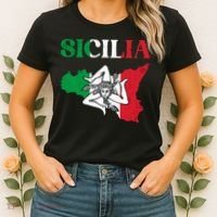 Sicilia Flag Sicily Palermo Italy Women's T-Shirt thumb 2