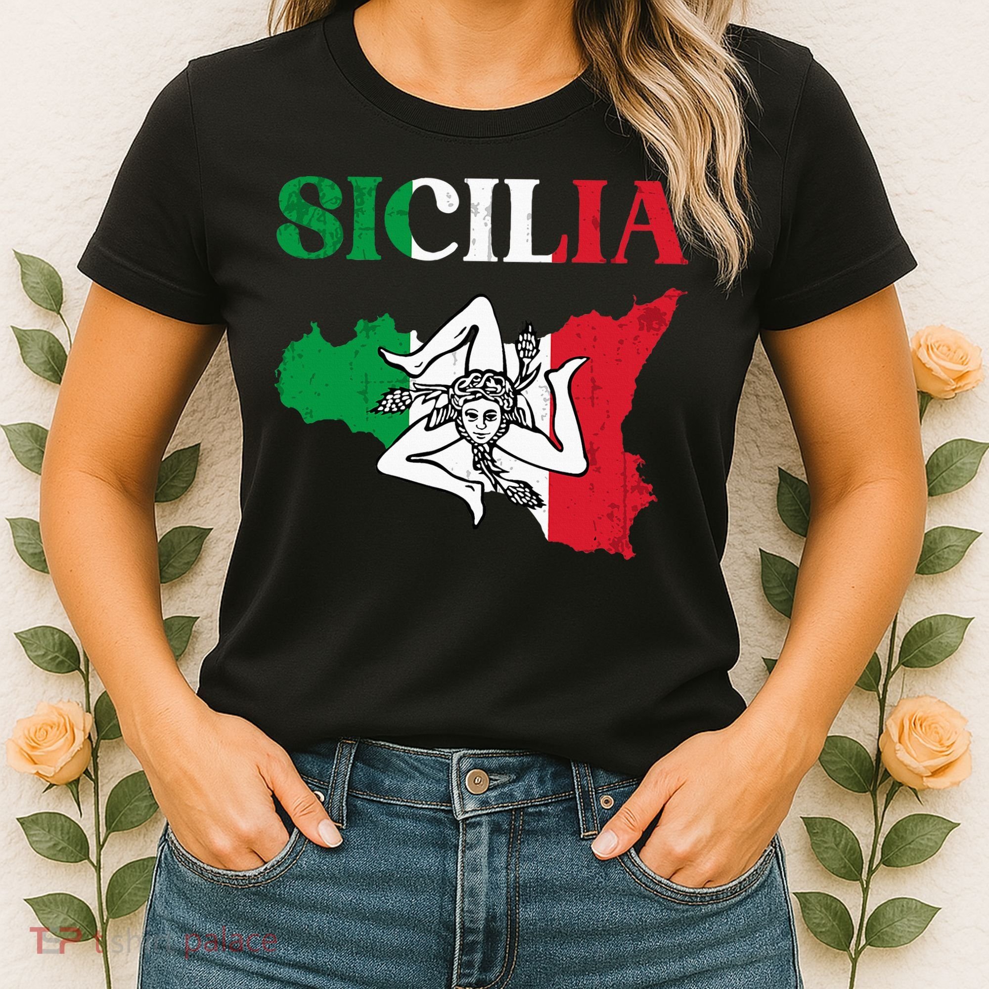 Sicilia Flag Sicily Palermo Italy Women's T-Shirt