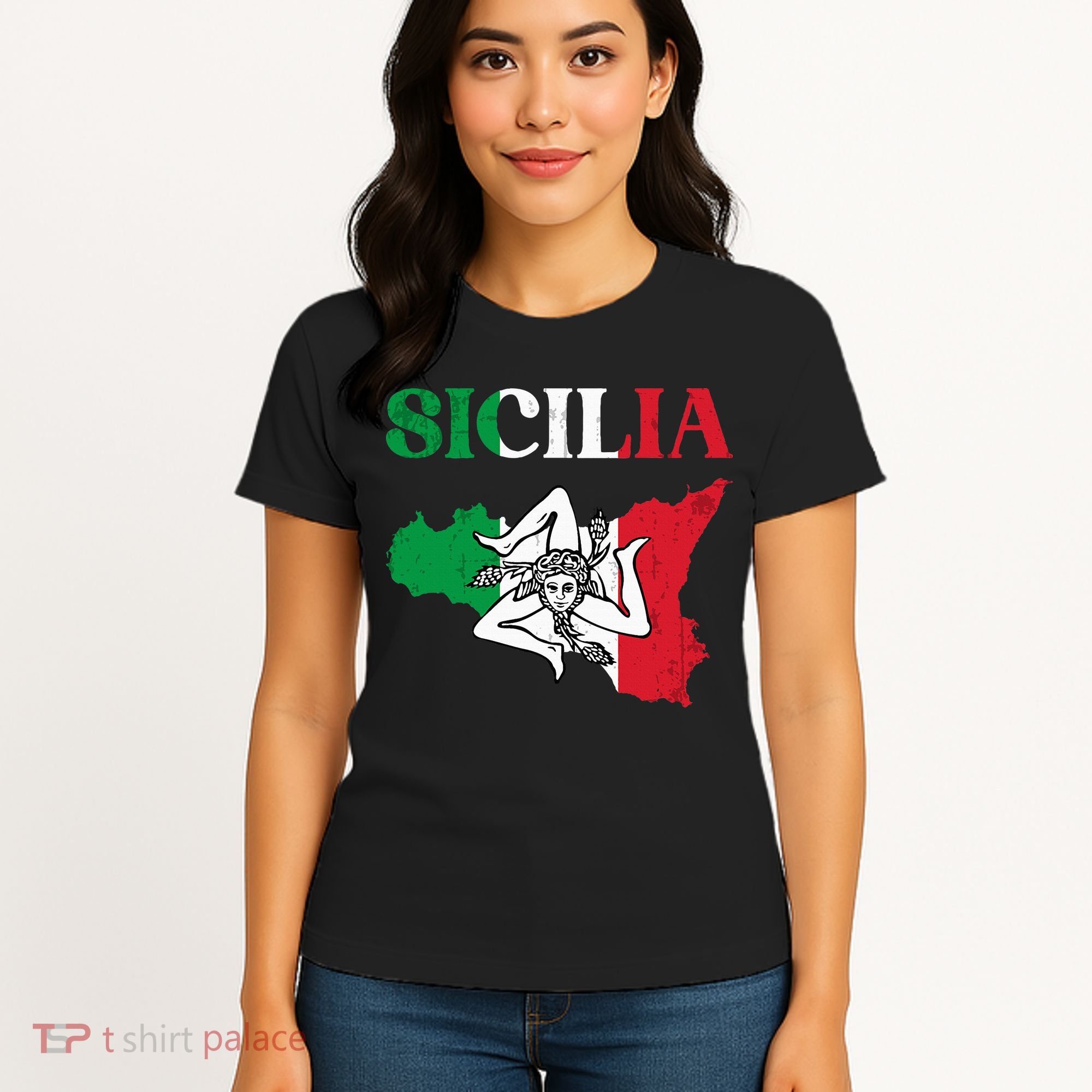 Sicilia Flag Sicily Palermo Italy Women's T-Shirt