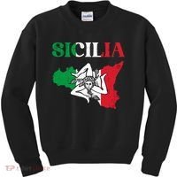 Sicilia Flag Sicily Palermo Italy Kids Sweatshirt thumb 0