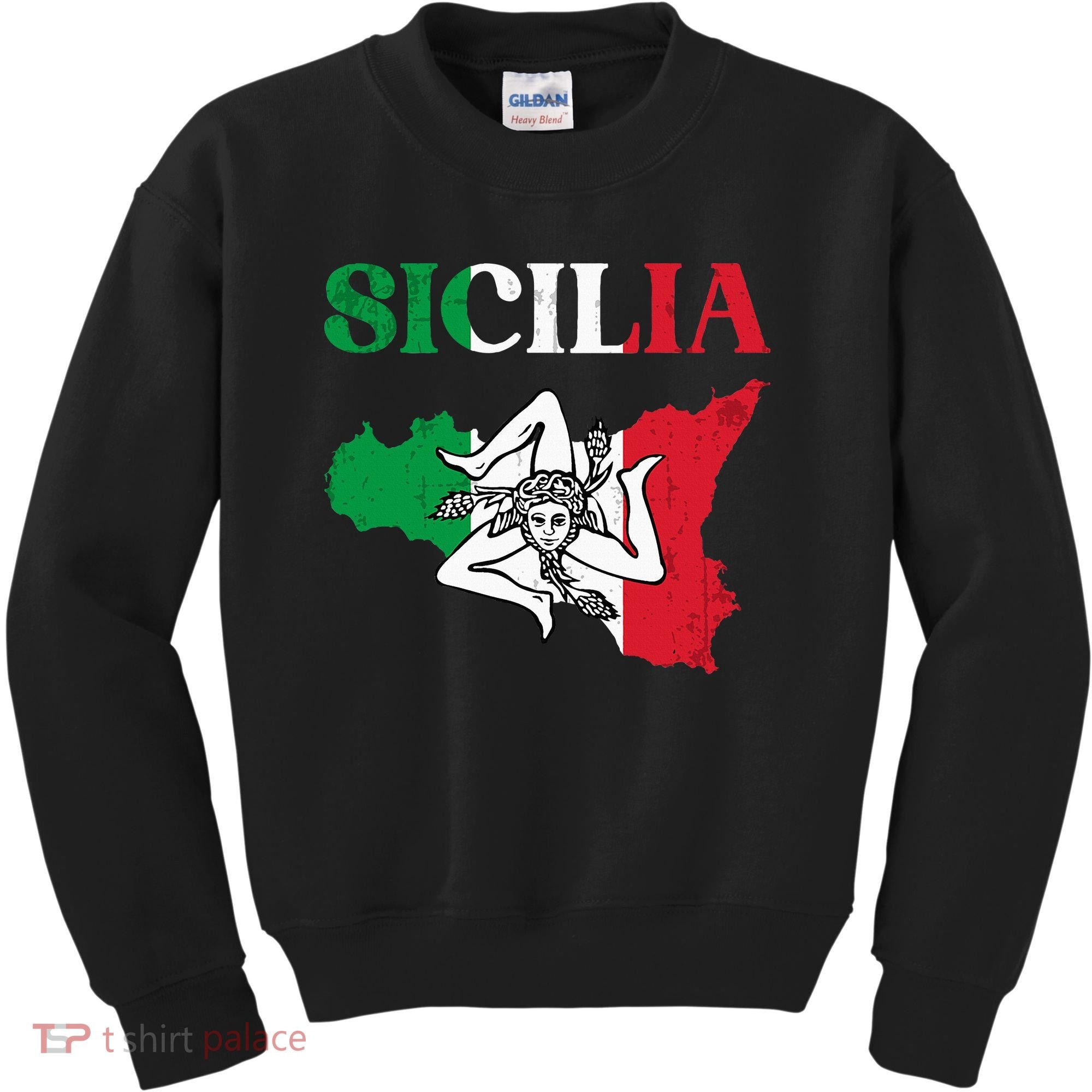 Sicilia Flag Sicily Palermo Italy Kids Sweatshirt