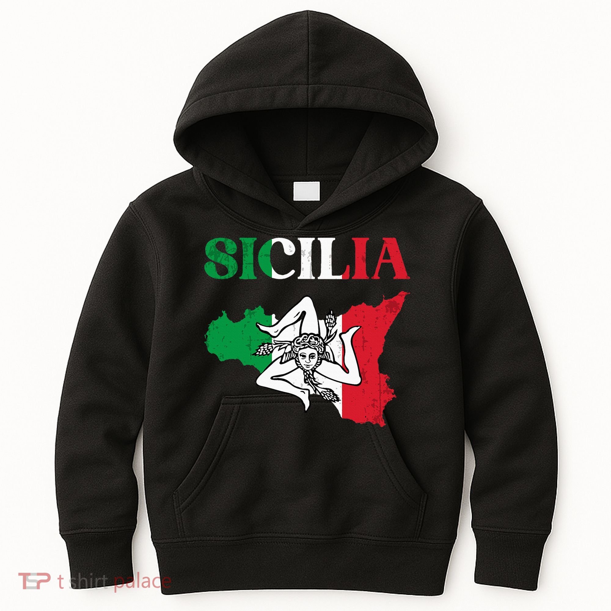 Sicilia Flag Sicily Palermo Italy Kids Hoodie