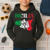Sicilia Flag Sicily Palermo Italy Kids Hoodie thumb 2