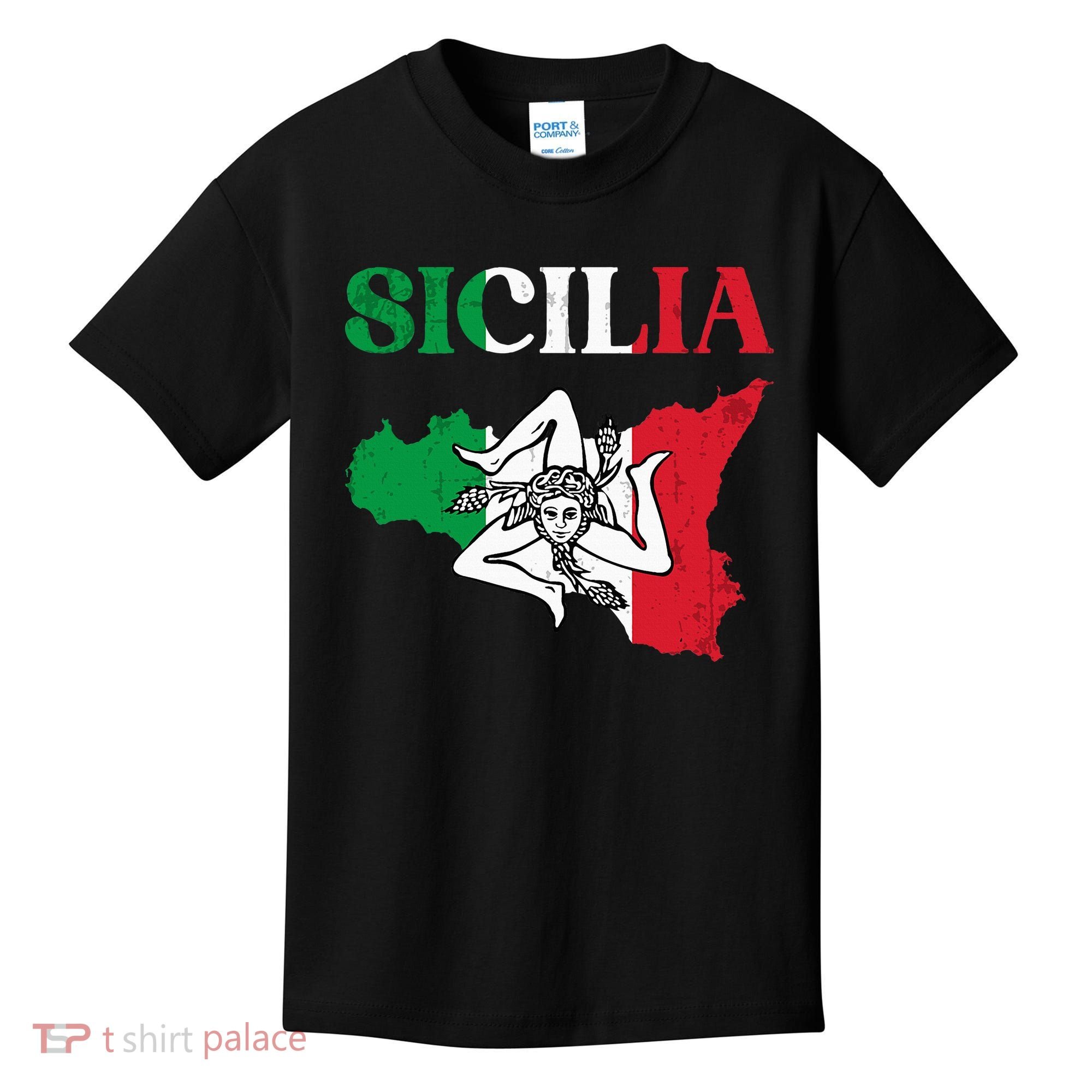 Sicilia Flag Sicily Palermo Italy Kids T-Shirt