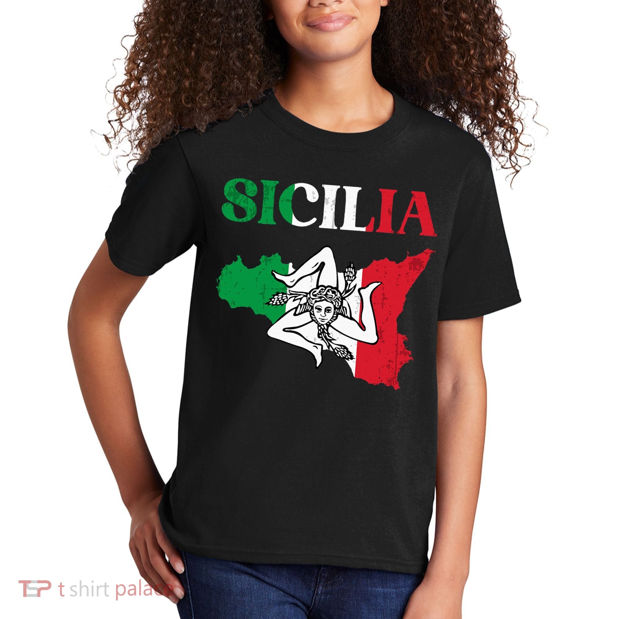 Sicilia Flag Sicily Palermo Italy Kids T-Shirt