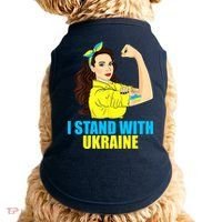 Strong Female Support Ukraine I Stand With Ukraine Doggie Tank thumb 0