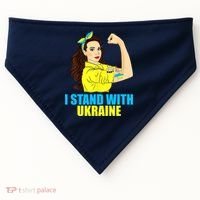 Strong Female Support Ukraine I Stand With Ukraine USA-Made Doggie Bandana thumb 0