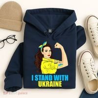 Strong Female Support Ukraine I Stand With Ukraine Hoodie thumb 4