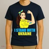 Strong Female Support Ukraine I Stand With Ukraine T-Shirt thumb 3
