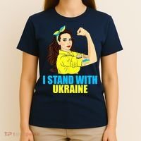 Strong Female Support Ukraine I Stand With Ukraine T-Shirt thumb 4