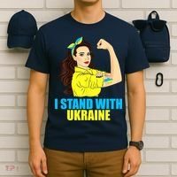 Strong Female Support Ukraine I Stand With Ukraine T-Shirt thumb 6