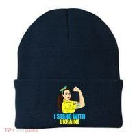 Strong Female Support Ukraine I Stand With Ukraine Beanie thumb 0