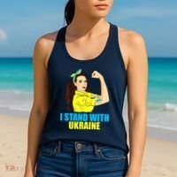 Strong Female Support Ukraine I Stand With Ukraine Women's Tank Top thumb 2