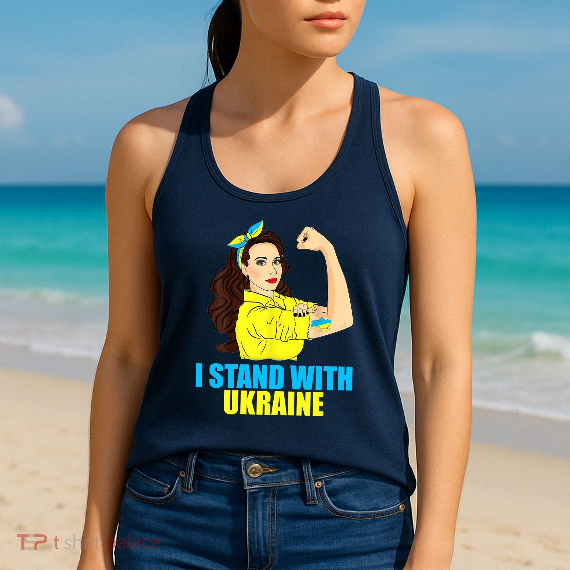 Strong Female Support Ukraine I Stand With Ukraine Women's Tank Top