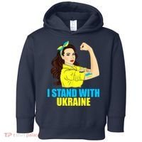 Strong Female Support Ukraine I Stand With Ukraine Toddler Hoodie thumb 0