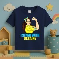 Strong Female Support Ukraine I Stand With Ukraine Toddler T-Shirt thumb 3