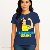 Strong Female Support Ukraine I Stand With Ukraine Women's T-Shirt thumb 4