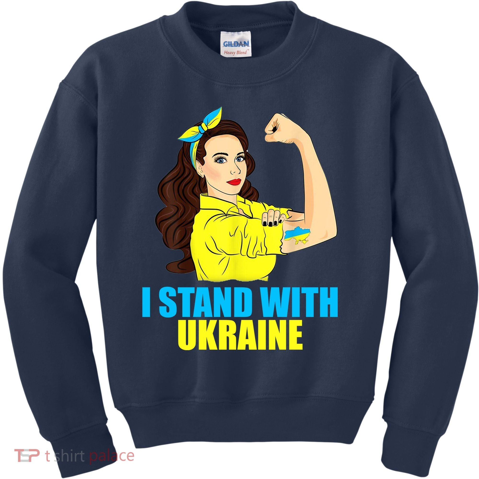 Strong Female Support Ukraine I Stand With Ukraine Kids Sweatshirt