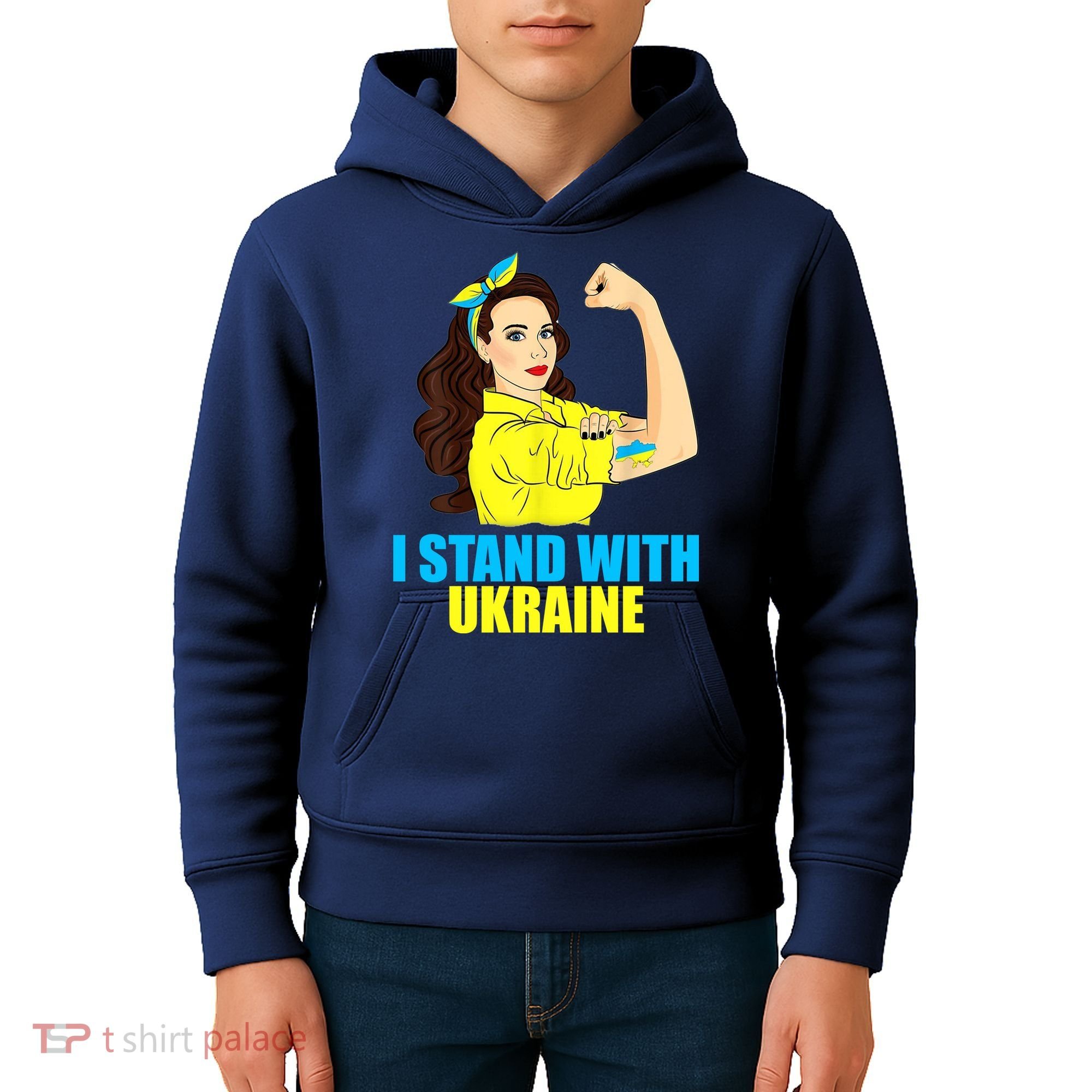 Strong Female Support Ukraine I Stand With Ukraine Kids Hoodie