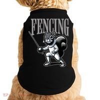 Squirrel Fencing Sports Fan Cartoon Style  Doggie Tank thumb 0