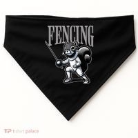 Squirrel Fencing Sports Fan Cartoon Style  USA-Made Doggie Bandana thumb 0
