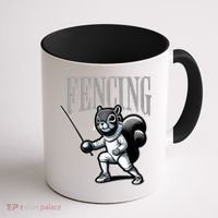 Squirrel Fencing Sports Fan Cartoon Style  Coffee Mug thumb 1
