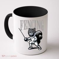 Squirrel Fencing Sports Fan Cartoon Style  Coffee Mug thumb 0