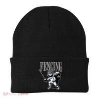 Squirrel Fencing Sports Fan Cartoon Style  Beanie thumb 0