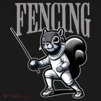 Squirrel Fencing Sports Fan Cartoon Style  Women's Hoodie thumb 2