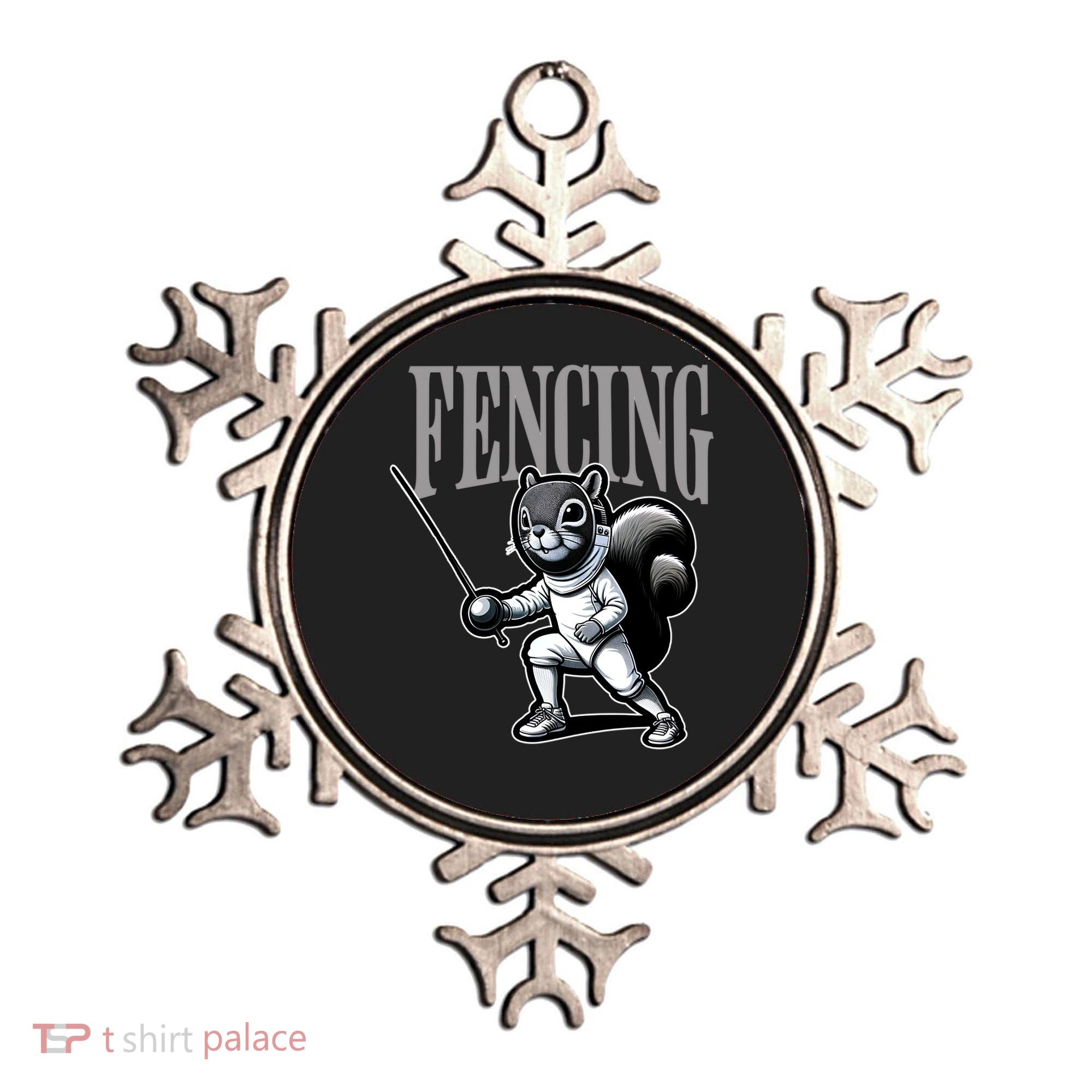 Squirrel Fencing Sports Fan Cartoon Style  Ornament