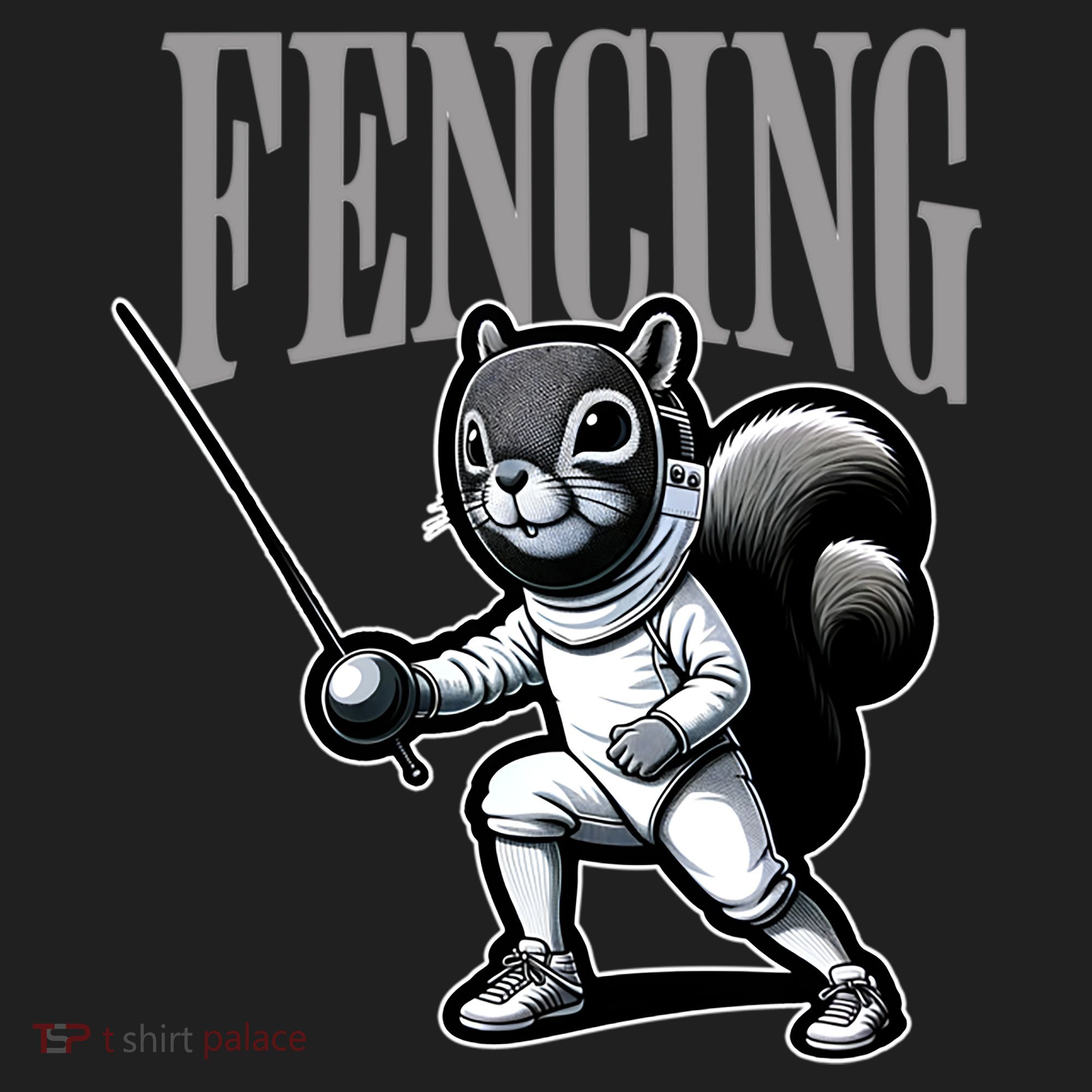 Squirrel Fencing Sports Fan Cartoon Style  Golf Towel
