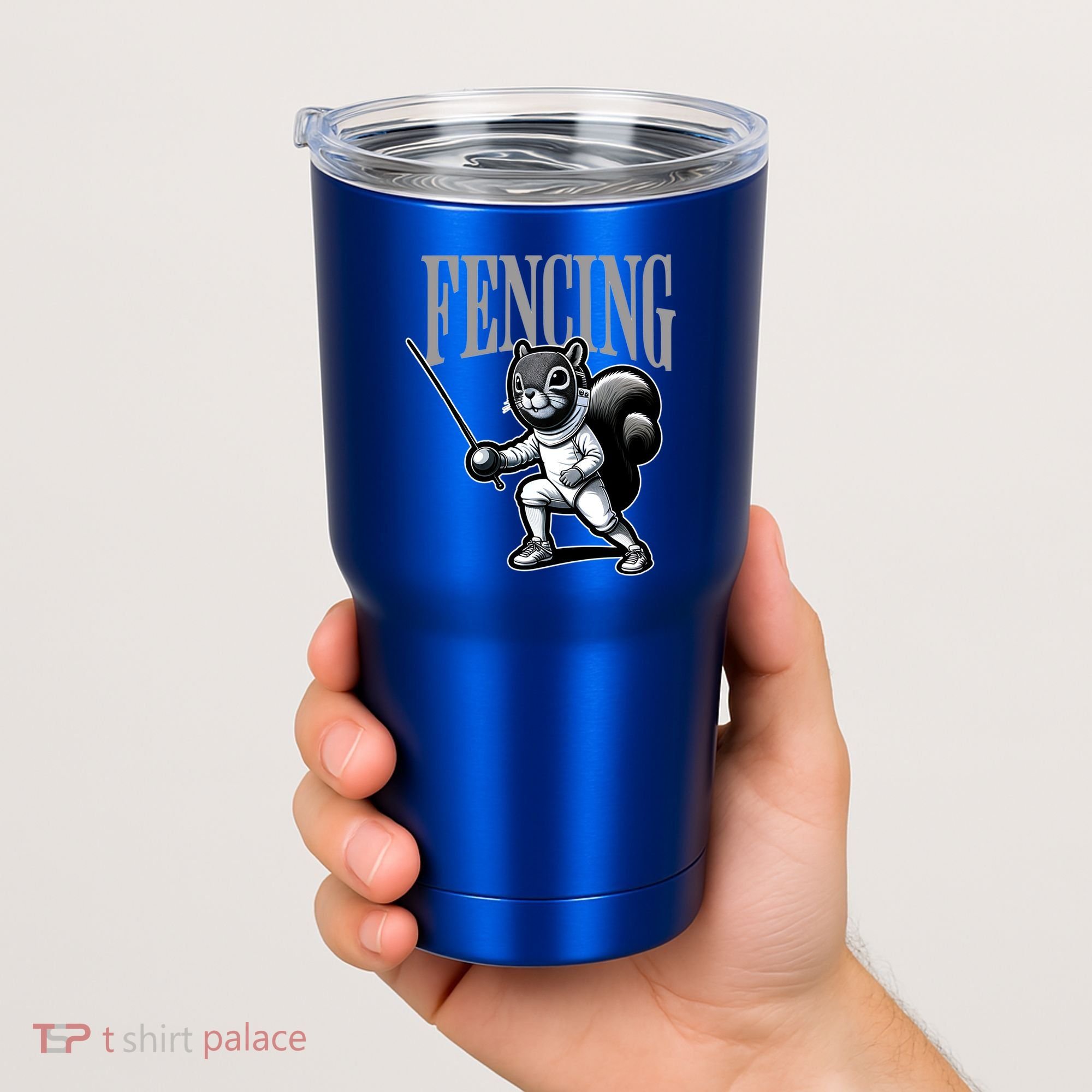 Squirrel Fencing Sports Fan Cartoon Style  Tumbler