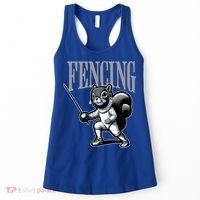 Squirrel Fencing Sports Fan Cartoon Style  Women's Tank Top thumb 0