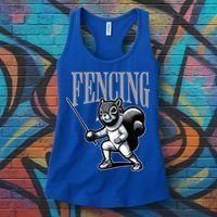 Squirrel Fencing Sports Fan Cartoon Style  Women's Tank Top thumb 3
