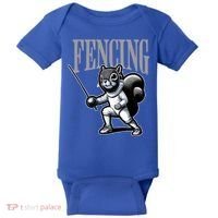 Squirrel Fencing Sports Fan Cartoon Style  Baby Bodysuit thumb 0