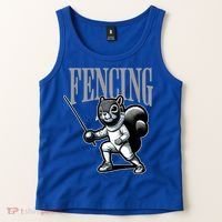 Squirrel Fencing Sports Fan Cartoon Style  Tank Top thumb 2