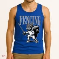 Squirrel Fencing Sports Fan Cartoon Style  Tank Top thumb 3